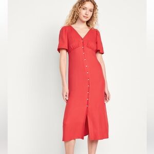 Old Navy Waist-Defined Midi Dress